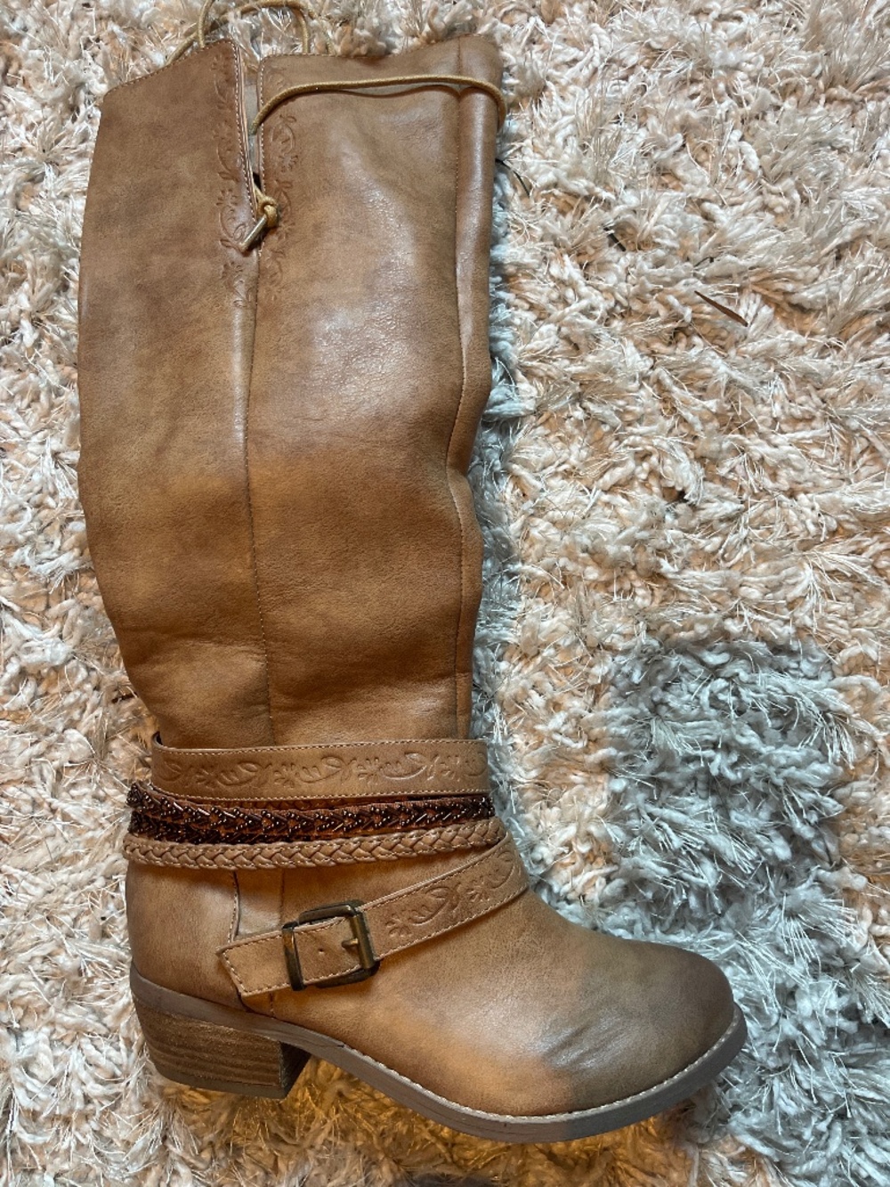 Not rated beige below the knee boots